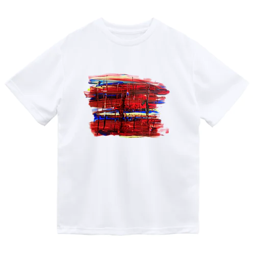 抽象画　「夕暮れ」 ドライTシャツ