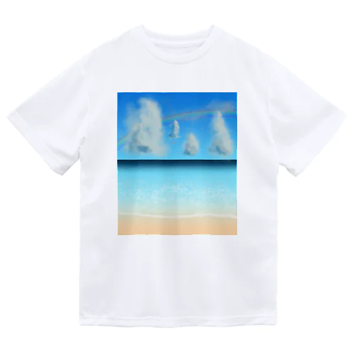 夏の海と虹と雲 ドライTシャツ