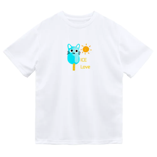 アイスを愛する猫 ドライTシャツ