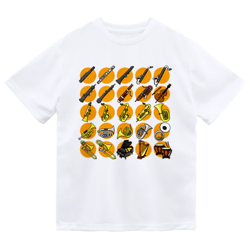 吹奏楽楽器（オレンジ） ドライTシャツ