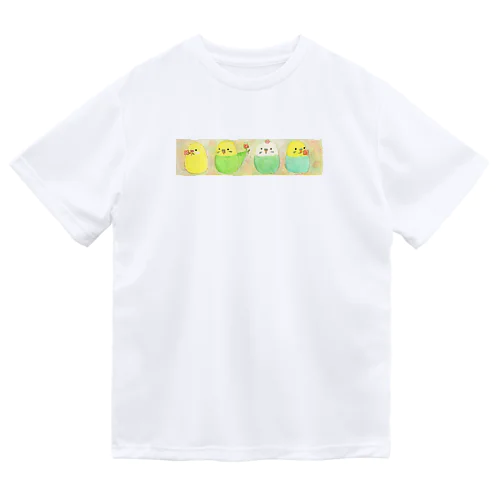 『インコと花一輪』 Dry T-Shirt