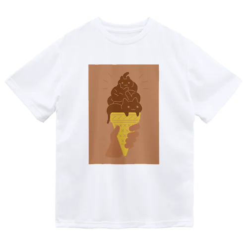 Ice Cat Chocolate ドライTシャツ