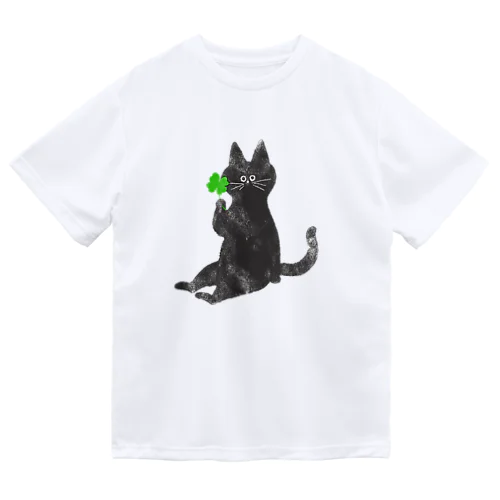 四葉のクローバーとねこ🍀 Dry T-Shirt