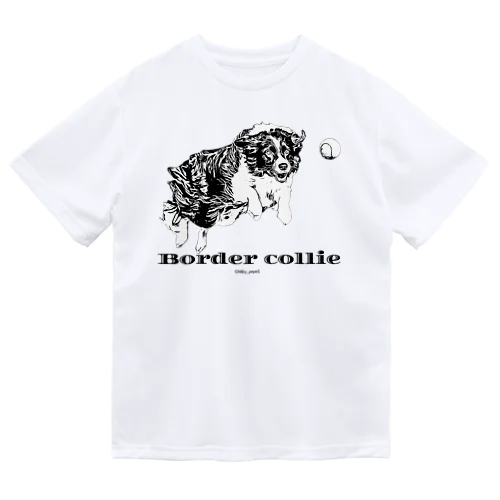 ボーダーコリー モノクロデザイン Dry T-Shirt