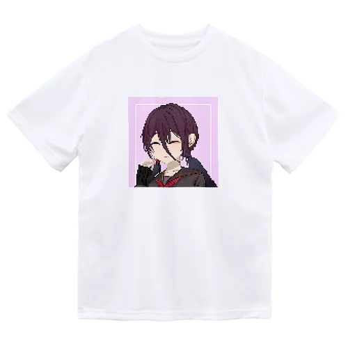 ピクセルアートの女の子 ドライTシャツ