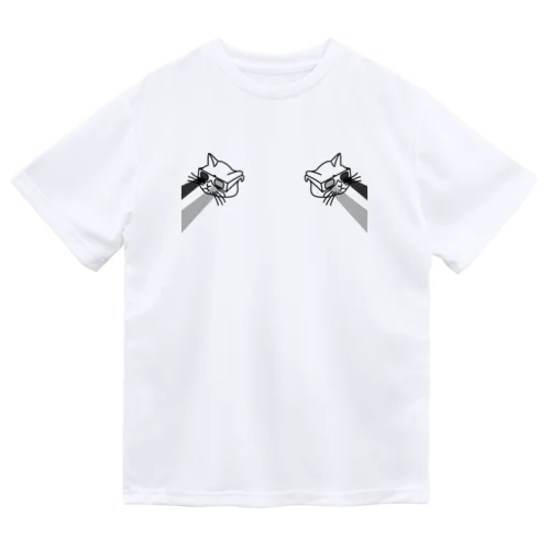 【黒・前】3D猫 Dry T-Shirt