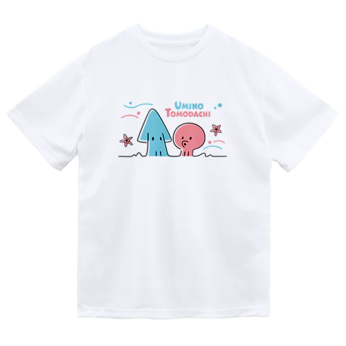 海の友達（イカとタコ） ドライTシャツ