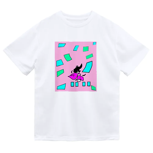 競技かるた　ピンク ドライTシャツ