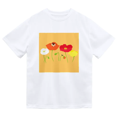 ポピーと雀 Dry T-Shirt