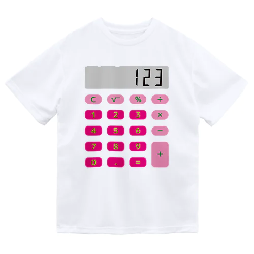 電卓ピンク ドライTシャツ