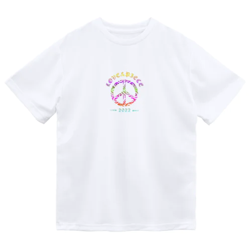 Love＆peaceシリーズRainbowcolorバージョン Dry T-Shirt