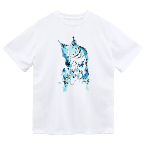 Watercolor wolf ドライTシャツ