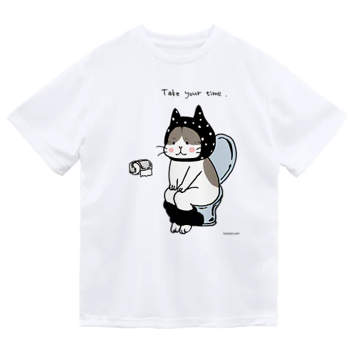 トイレねこ　黒 ドライTシャツ