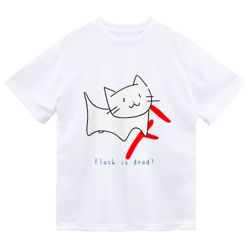 Flashをオーバーレイする猫 ドライTシャツ