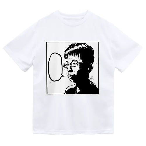 チー牛を描いた本人が出すグッズ【No.001-モノクロ】 ドライTシャツ