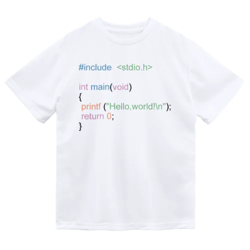 C言語 HelloWorld ドライTシャツ