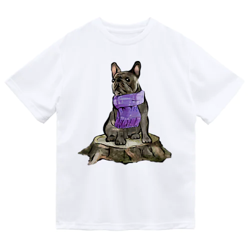 マフラー犬　フレンチブルドッグ　ブリンドル Dry T-Shirt