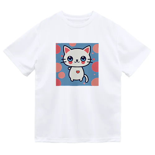 狛猫のミケ「はーとびーと」 ドライTシャツ