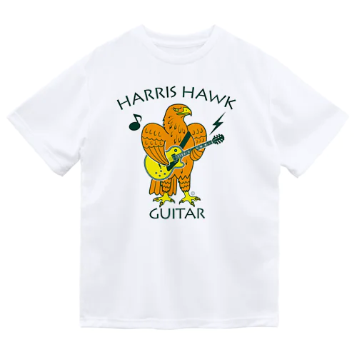 ハリスホーク・ギター・鷲・鷹・オレンジ・音楽・モモアカノスリ・なつく・ペット・狩り・Harris Hawk・イラスト・Guitar・絵・鳩よけ・鳥・猛禽・タカ目タカ科・オリジナル作品(C) ドライTシャツ