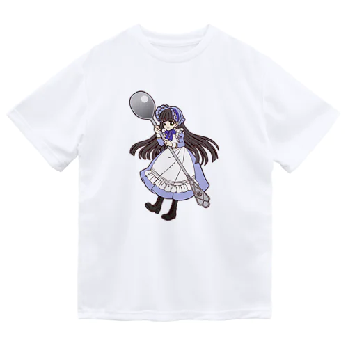 ティースプーンを持った小さな女の子1 ドライTシャツ