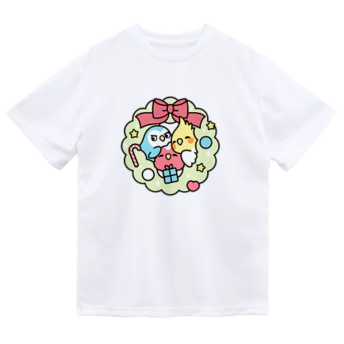 クリスマスリース コザクラインコ、オカメインコ Chubby Bird Dry T-Shirt