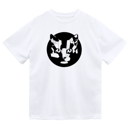 ジオメトリック猫 ドライTシャツ