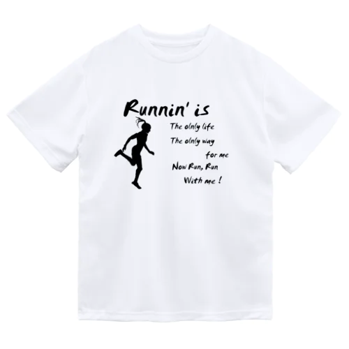 Running Girl / Runnin'  ～ 女性ランナー ドライTシャツ