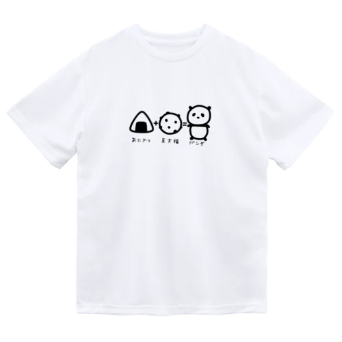 おにぎり+豆大福=パンダ ドライTシャツ