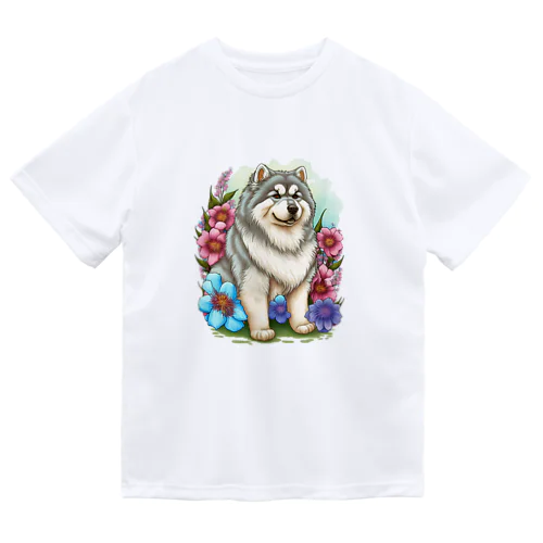 花アラスカの子犬。 愛犬家のためのキュートなデザイン。 Dry T-Shirt