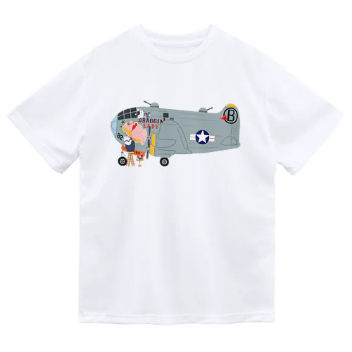 ノーズアートを描くすろくま。爆撃機B-29、横位置 Dry T-Shirt