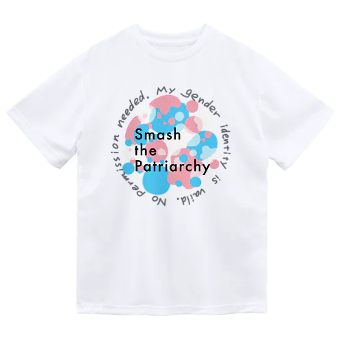 smash the patriarchy! トランスジェンダーフラッグカラー ドライTシャツ