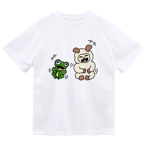 ヒツジトカエル 大笑いするふたり ドライTシャツ