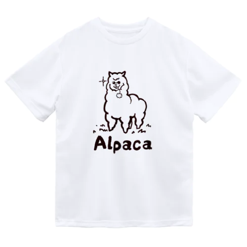 なんだかムカつくアルパカ(ver.赤めの線) ドライTシャツ