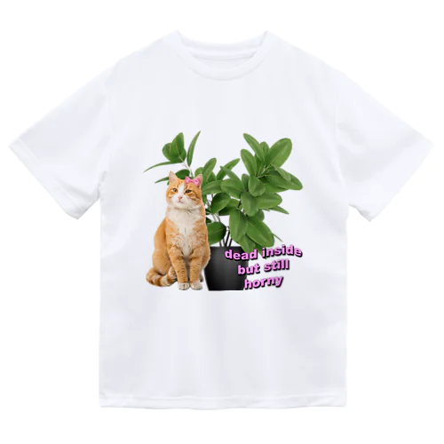 植物とねこ_02 ドライTシャツ