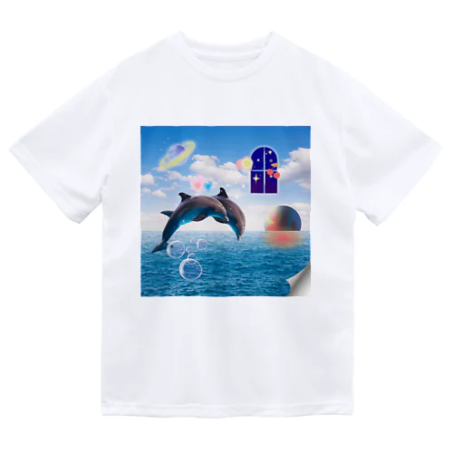 イルカと遊ぼう ドライTシャツ