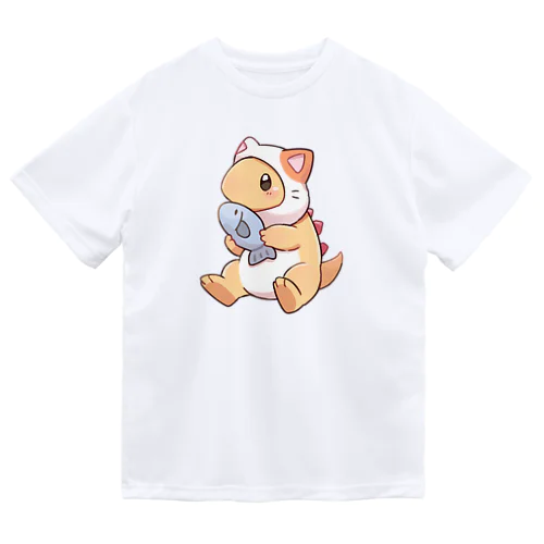 ねこのサウルスくん ドライTシャツ