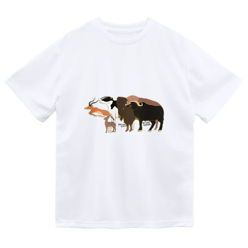 ウシ科動物いっぱい！ ドライTシャツ