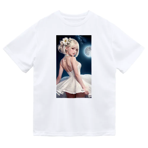 月と少女 Dry T-Shirt