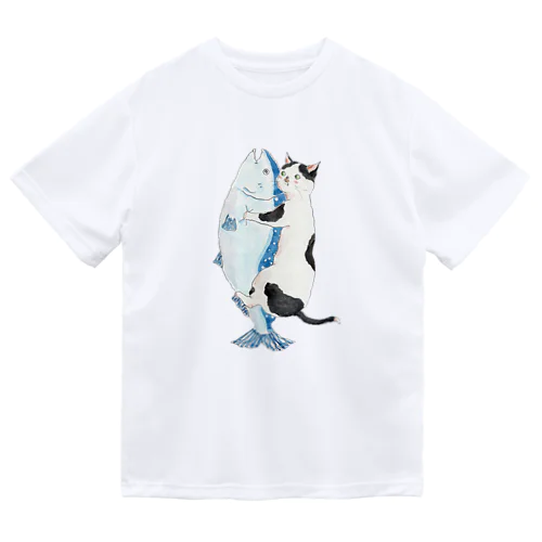 秋鮭にゃんこ Dry T-Shirt