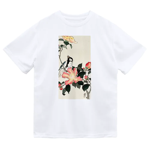 小原古邨　椿に四十雀  Ohara Koson / Great tit on branch with pink flowers  ドライTシャツ