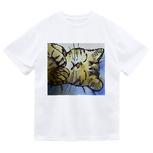 眠い猫 ドライTシャツ