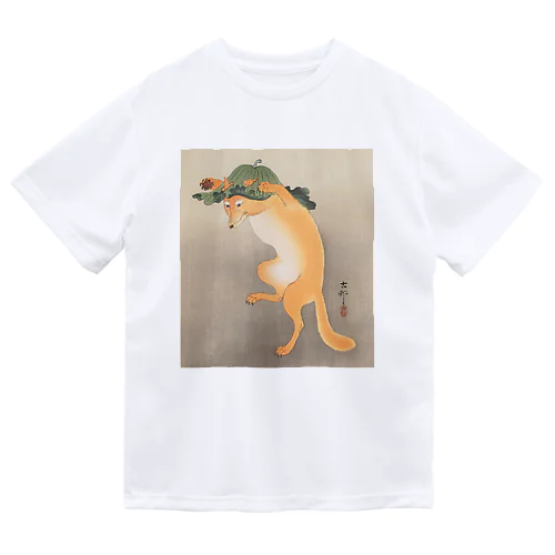 日本画：浮世絵；踊る狐 ドライTシャツ