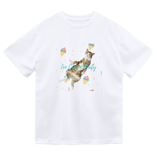 Ice cream party(cat) ドライTシャツ