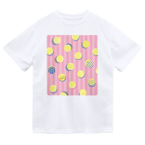 テニス用Tシャツ☆ボール柄ピンク Dry T-Shirt