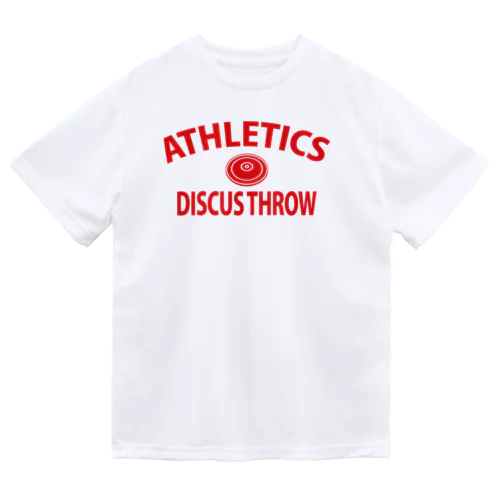 円盤投げ・赤・陸上競技・えんばんなげ・グッズ・イラスト・Tシャツ・Discus Throw・飛距離・男子・女子・かっこいい・かわいい・選手・有力・確実・候補・部活・有望・応援・精神力・集中力・メダル Dry T-Shirt