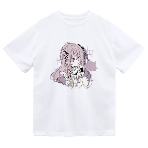 ピンク✖紫系の地雷女の子 ドライTシャツ