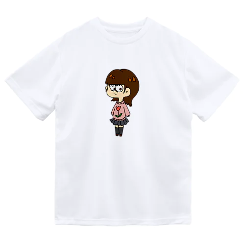 チューリップの服の女の子 ドライTシャツ