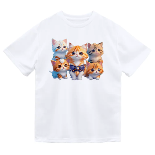 可愛い５匹の子猫 ドライTシャツ