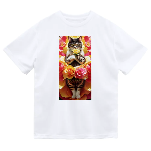 フラワーキャット077 Dry T-Shirt