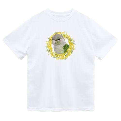 040 ウロコインコシナモン ミモザのリース ドライTシャツ